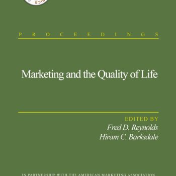 Marketing And The Quality Of Life